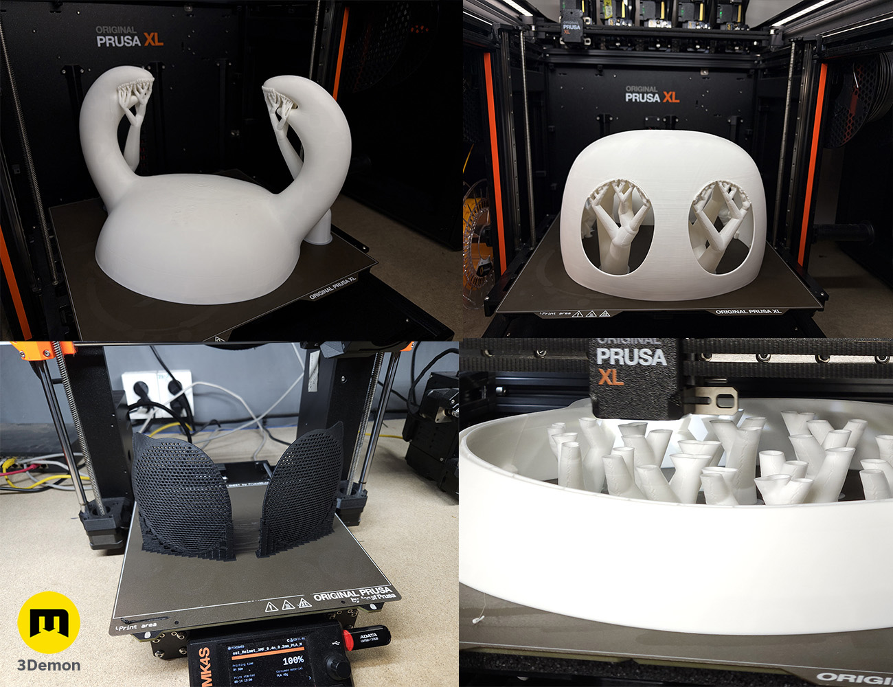 Photo of Hollow Knight Ghost Helmet 3D printed 3Demon cosplay mask print bed
